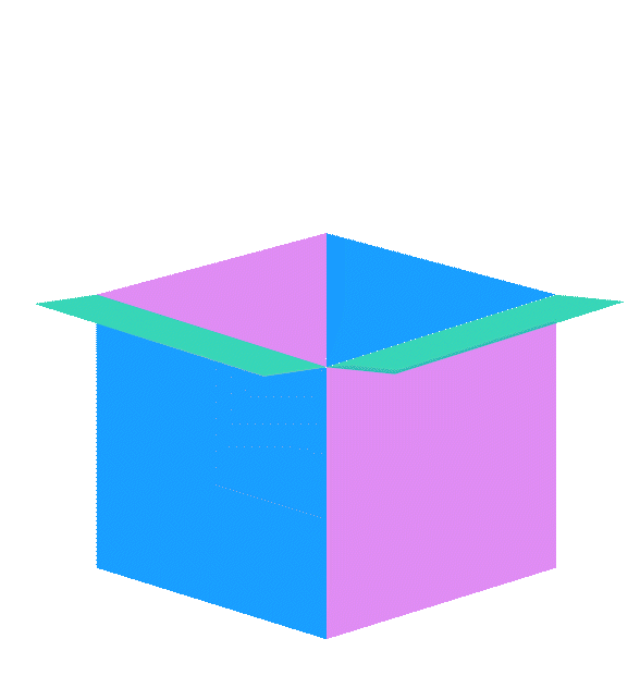 Animated icon of the jellysmack logo jumping out of an open box